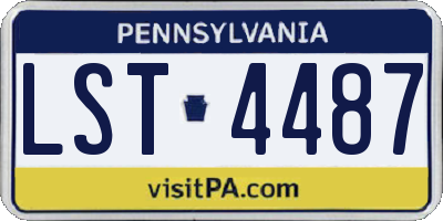 PA license plate LST4487