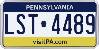 PA license plate LST4489