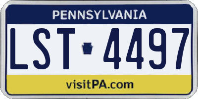 PA license plate LST4497