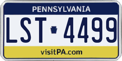 PA license plate LST4499