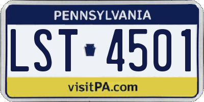 PA license plate LST4501