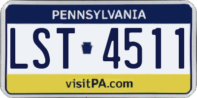 PA license plate LST4511
