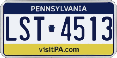 PA license plate LST4513