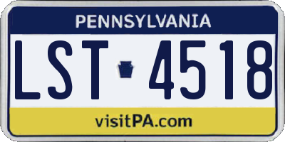 PA license plate LST4518