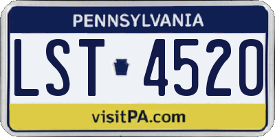 PA license plate LST4520