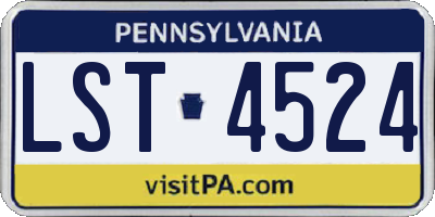 PA license plate LST4524