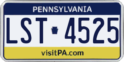 PA license plate LST4525