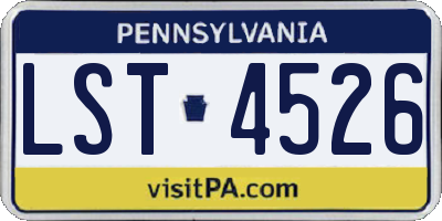 PA license plate LST4526