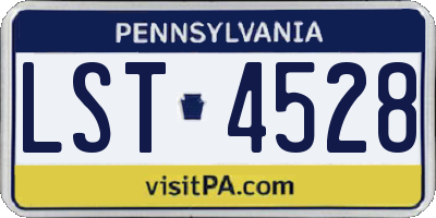PA license plate LST4528