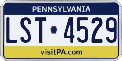 PA license plate LST4529