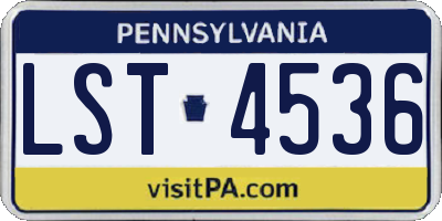PA license plate LST4536