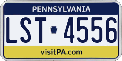 PA license plate LST4556
