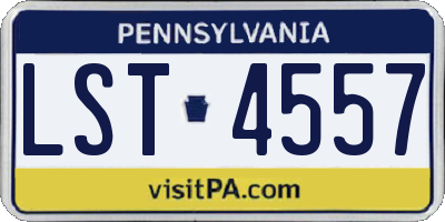 PA license plate LST4557