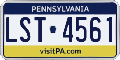 PA license plate LST4561