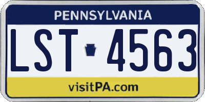 PA license plate LST4563