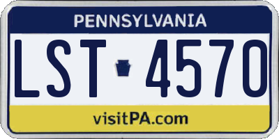 PA license plate LST4570