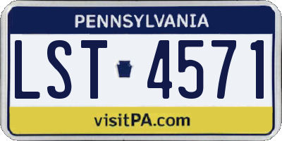 PA license plate LST4571