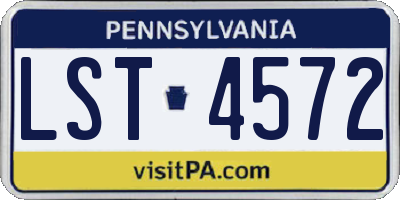 PA license plate LST4572