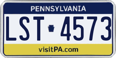PA license plate LST4573