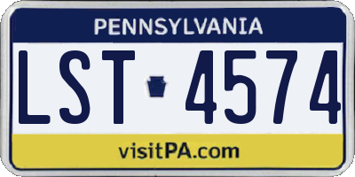 PA license plate LST4574
