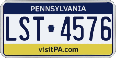 PA license plate LST4576