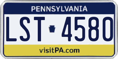 PA license plate LST4580
