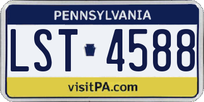 PA license plate LST4588