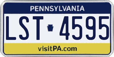 PA license plate LST4595