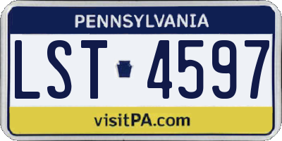 PA license plate LST4597