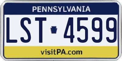 PA license plate LST4599