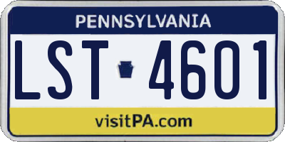 PA license plate LST4601