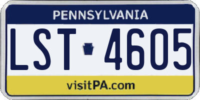 PA license plate LST4605