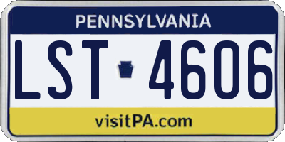 PA license plate LST4606