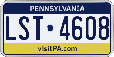 PA license plate LST4608