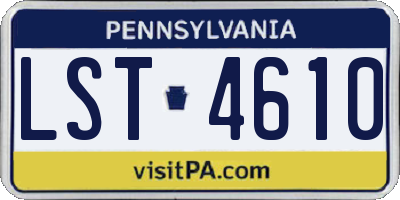 PA license plate LST4610