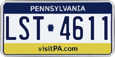 PA license plate LST4611