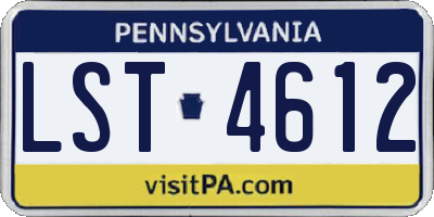 PA license plate LST4612