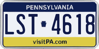 PA license plate LST4618