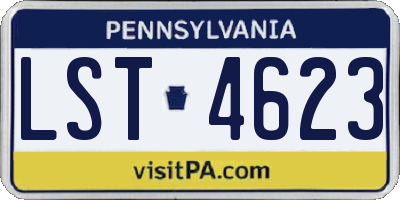 PA license plate LST4623
