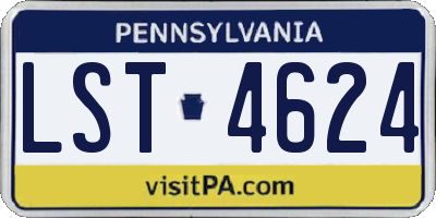 PA license plate LST4624