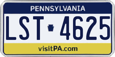 PA license plate LST4625