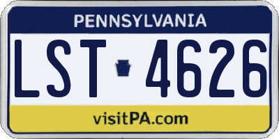 PA license plate LST4626