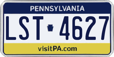 PA license plate LST4627