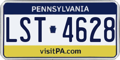 PA license plate LST4628