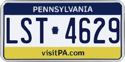 PA license plate LST4629