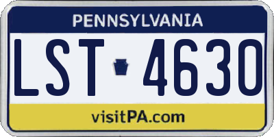 PA license plate LST4630