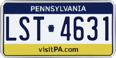 PA license plate LST4631