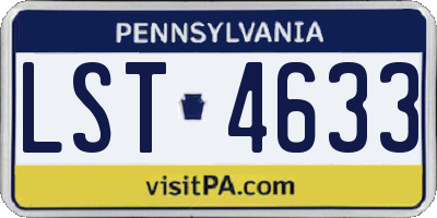 PA license plate LST4633