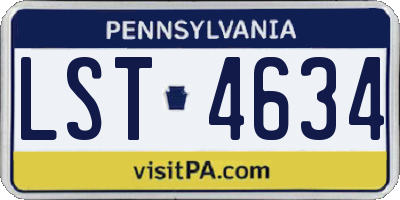 PA license plate LST4634