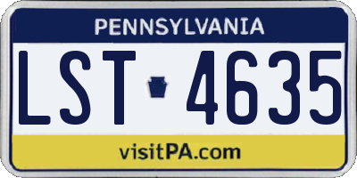 PA license plate LST4635